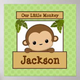 Our Little Monkey Art Print Personalized Name
