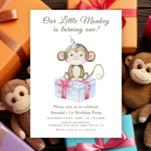 Our Little Monkey First Birthday  Invitation