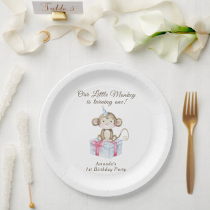 Our Little Monkey First Birthday  Paper Plate