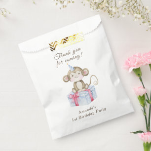 Our Little Monkey First Birthday Thank you Favour Bag