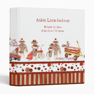Our Little Monkey Red Sock Baby Book Photo Binder