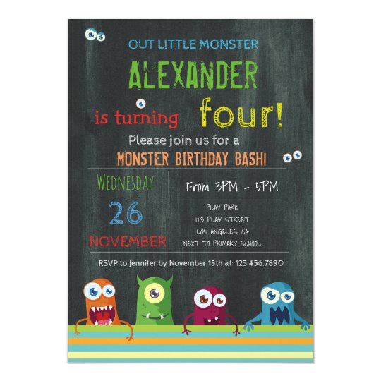 OUR LITTLE MONSTER BIRTHDAY PARTY | KIDS BIRTHDAY CARD