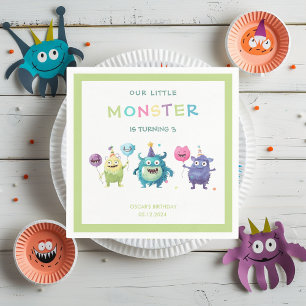 Our Little Monster Colourful Three Monsters Napkin