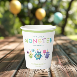 Our Little Monster Colourful Three Monsters Paper Cups