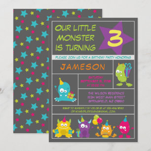 Our Little Monster is turning Birthday Invitation