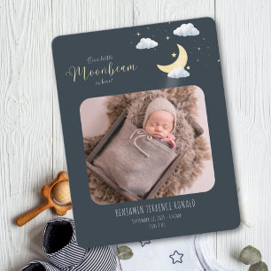 Our Little Moonbeam Is Here Baby Announcement Card