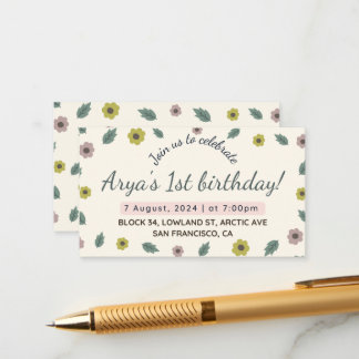 Our Little One Turns ONE – Join the Fun! Enclosure Card