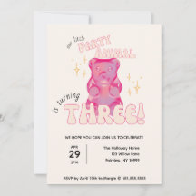 Our Little Party Animal Gummy Bear 3rd Birthday