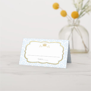 Our Little Prince Damask 1st Birthday Baby Shower  Place Card