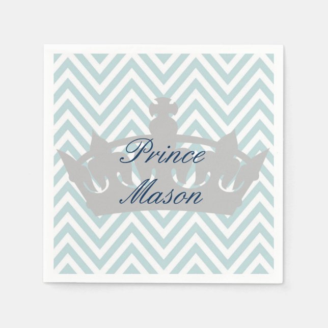 Our Little Prince is Turning 1 Birthday Napkins (Front)