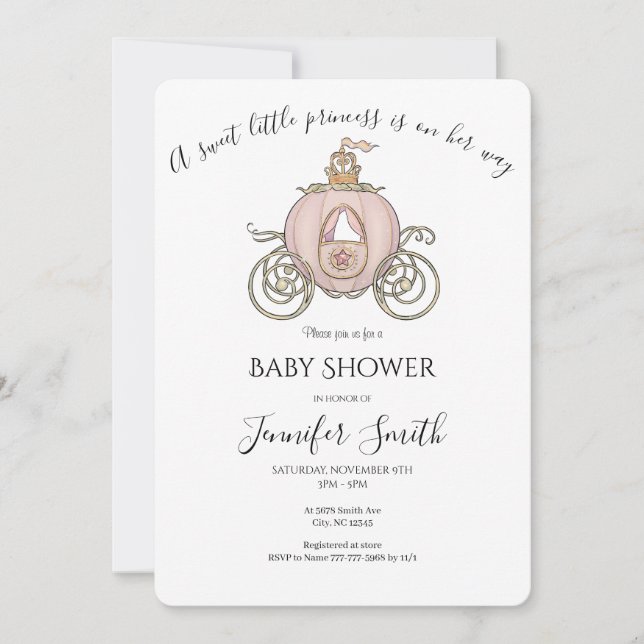 Our Little Princess Baby Shower Invite- Fairytale  Invitation (Front)