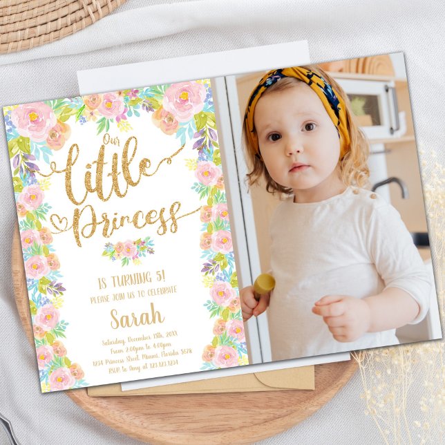 Our Little Princess Birthday Invitations w photo (Our Little Princess Birthday Invitations w photo)