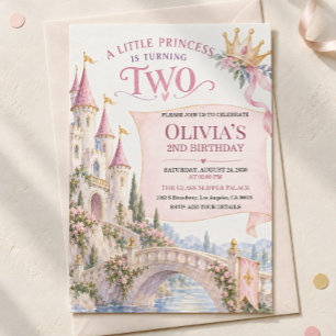 Our Little Princess Is Turning Two Birthday Invitation