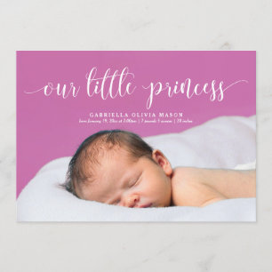 Our Little Princess Script Birth Announcement