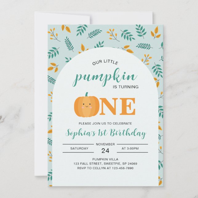 Our Little Pumpkin 1st Birthday  (Front)