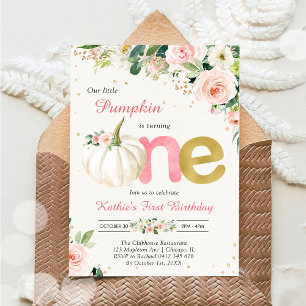 Our Little Pumpkin 1st Birthday Invitation