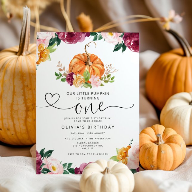 Our little pumpkin 1st birthday invitation (Creator Uploaded)