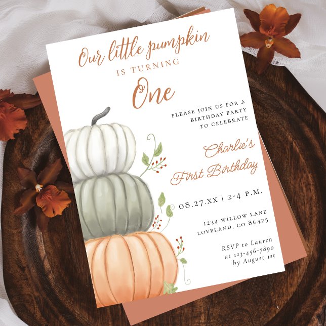 Our Little Pumpkin 1st Birthday Invitation (Creator Uploaded)