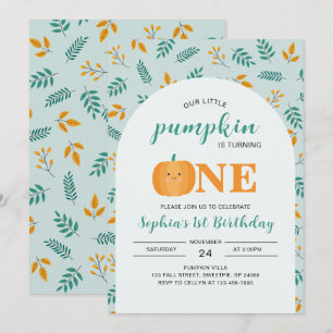 Our Little Pumpkin 1st Birthday Invitation
