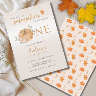 Our Little Pumpkin Autumn Fall 1st Birthday Invitation