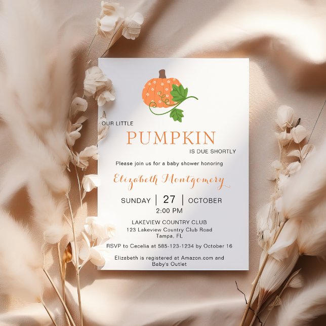 Our Little Pumpkin Baby Shower Invitation (Creator Uploaded)