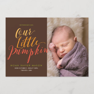Our Little Pumpkin Birth Announcement