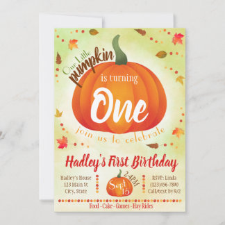 Our Little Pumpkin Birthday Invitation