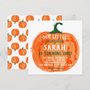 Our Little Pumpkin Birthday Invitation