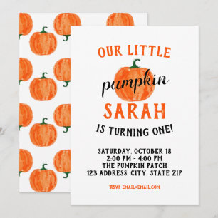 Our Little Pumpkin Birthday Invitation