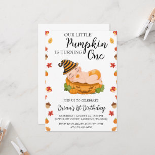 our little pumpkin birthday invitations