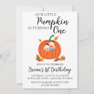 our little pumpkin birthday invitations