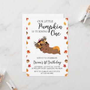 our little pumpkin birthday invitations