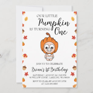 our little pumpkin birthday invitations