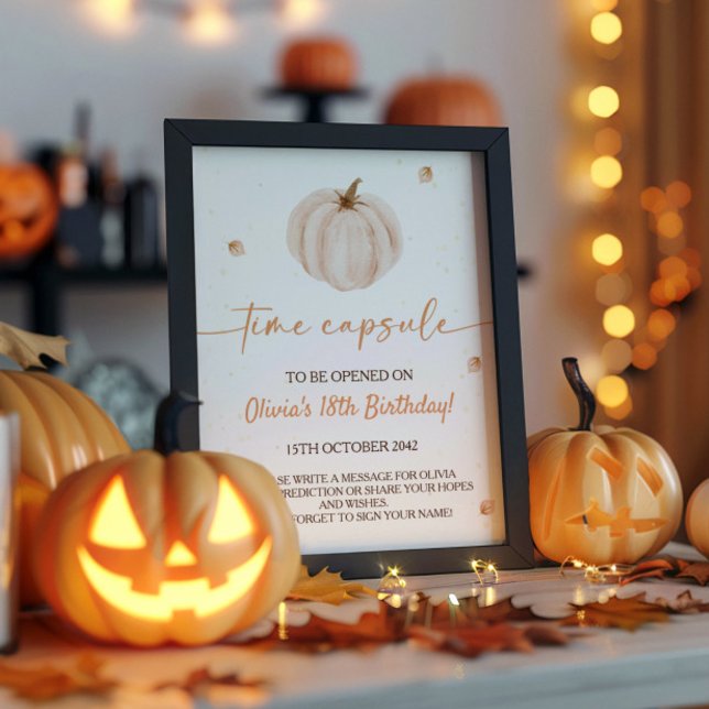 Our Little Pumpkin Birthday Time Capsule Sign (Creator Uploaded)