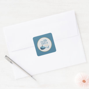 Our Little Pumpkin Blue 1st Birthday Square Sticker