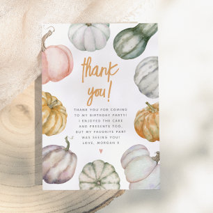 Our Little Pumpkin Boho Fall Birthday Party Thank You Card