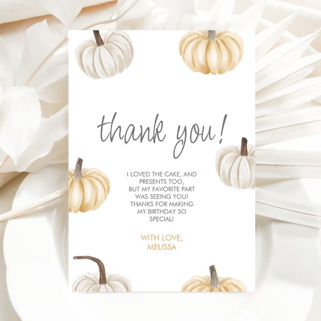Our Little Pumpkin Cute Boho Thank You Card (Creator Uploaded)