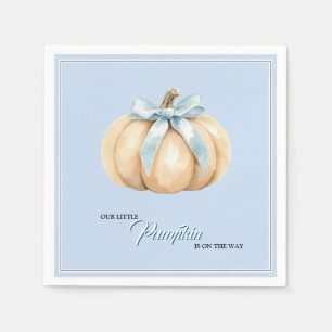 Our Little Pumpkin Fall Baby Shower Blue Baby Boy Napkin