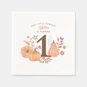 Our Little Pumpkin Fall First Birthday Napkin