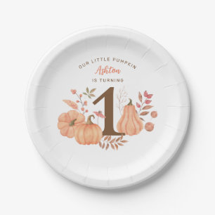 Our Little Pumpkin Fall First Birthday Paper Plate