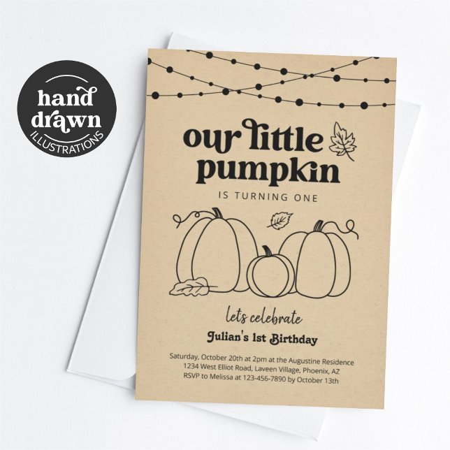 Our Little Pumpkin First Birthday Party Invitation (Creator Uploaded)