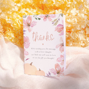 Our Little Pumpkin Floral Baby Shower Thank You Card