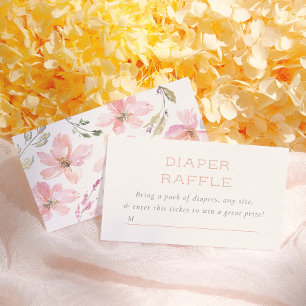 Our Little Pumpkin Floral Diaper Raffle Enclosure Card