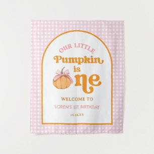 Our Little Pumpkin Girl 1st Birthday Party Banner Tapestry