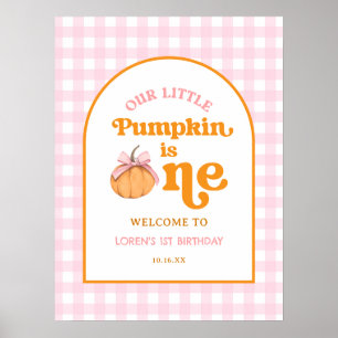 Our Little Pumpkin Girl 1st Birthday Welcome Poster