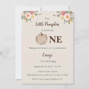 Our Little Pumpkin is One Invitation, 1st Birthday Invitation