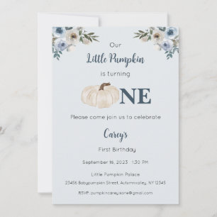 Our Little Pumpkin is One Invitation, 1st Birthday Invitation
