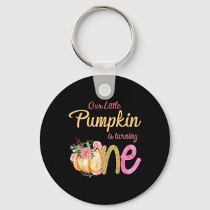Our Little Pumpkin is Turning 1 Fall 1st Birthday Keychain