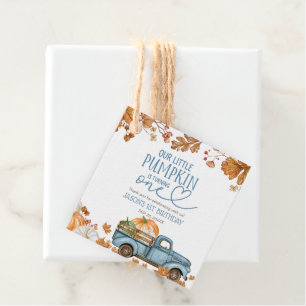Our Little Pumpkin Is Turning One 1st Birthday Favour Tags