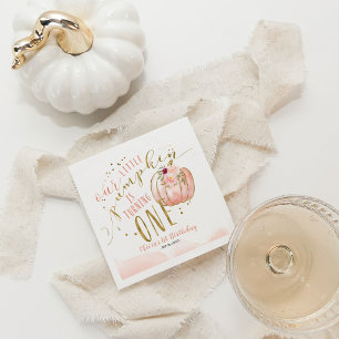 Our Little Pumpkin Is Turning One 1st Birthday Napkin